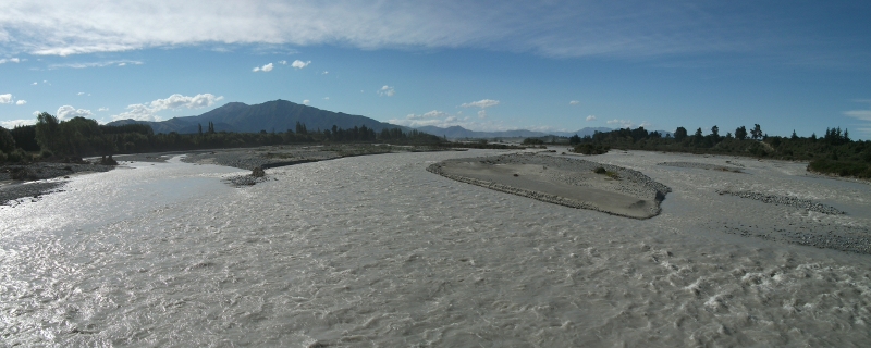 Orari River in Flood, New Zealand