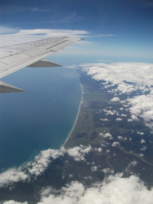 north west coast of south island, from a jet heading for Melbourne