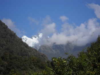 mt cook glimpsed from by the Cook River