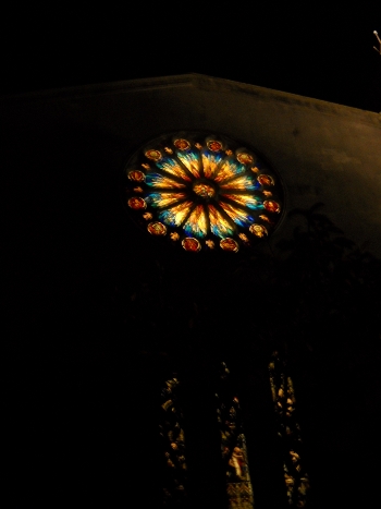 Nelson Stained Glass on Christmas Night