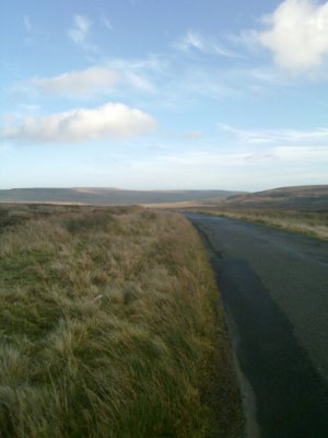 training ride across Tan Hill in gloomy weather