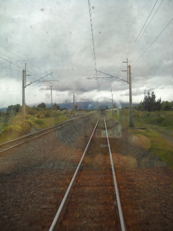 view from the back of the auckland to wellington traNZ train