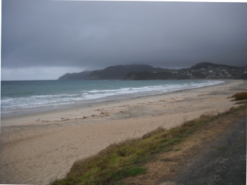 waipu cove on a rainy day